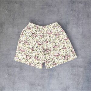 Pink Yellow White Floral Shorts